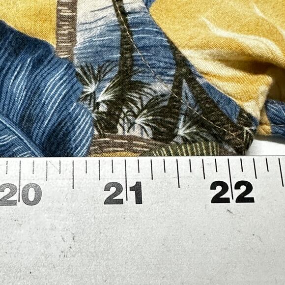 Campia Moda Shirt Mens Size L Yellow Blue Green Short Sleeve Hawaiian 100% Rayon - Picture 6 of 7